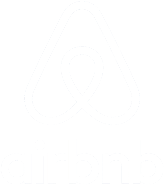 Airbnb Logo in White Color on a Transparent Background